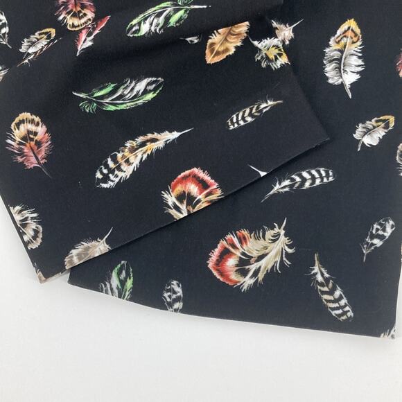 The Kooples Women's Black Feather Print Woven Crepe Pull On Pants Size XS New - Picture 11 of 11